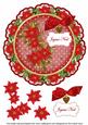 Red Poinsettia Joyeux Noel 8in Doily Decoupage Topper