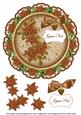 Tea Poinsettia Joyeux Noel 8in Doily Decoupage Topper
