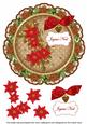 Tea Red Poinsettia Joyeux Noel 8in Doily Decoupage Topper