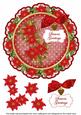 Red Poinsettia Seasons Greetings 8in Doily Decoupage Topper