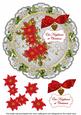 Silver Red Poinsettia Neighbours 8in Doily Decoupage Topper