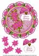 Cerise Poin Seasons Greetings 8in Doily Decoupage Topper