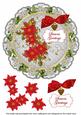 Silver R Poin Seasons Greetings 8in Doily Decoupage Topper