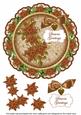 Tea Poin Seasons Greetings 8in Doily Decoupage Topper