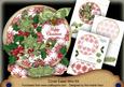 Olive Poinsettia Happy Christmas Circle Easel Card m Kit