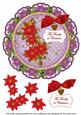 Purple Red Poinsettia Family 8in Doily Decoupage Topper