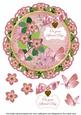 Pink Fmk Special Day 8in Doily Decoupage Topper
