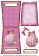 Cerise Trio Seasons Greetings 5.5inch Bauble Decoupage Card
