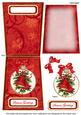 Red Bells Seasons Greetings 5.5inch Bauble Decoupage Card