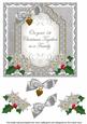 Silver Poinsettia 1st Christmas Fancy 7in Decoupage Topper