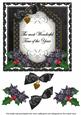 Black Poinsettia Wonderful Time Fancy 7in Decoupage Topper