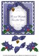 Dblue Poinsettia Wonderful Time Fancy 7in Decoupage Topper