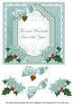 Dteal Poinsettia Wonderful Time Fancy 7in Decoupage Topper