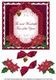Hotpink Poinsettia Wonderful Time Fancy 7in Decoupage Topper