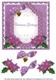 Purple Poinsettia Christmas Greetings 7in Decoupage Topper