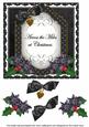 Black Poinsettia Across Miles Fancy 7in Decoupage Topper