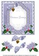 Blue Poinsettia Christmas Greetings 7in Decoupage Topper