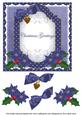 Dblue Poinsettia Christmas Greetings 7in Decoupage Topper