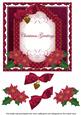 Hot Pink Poinsettia Christmas Greetings 7in Decoupage Topper