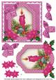 Cerise Candle Joyeux Noel 6in Christmas Step by Step