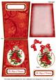 Red Bells Magic 5.5inch Bauble Decoupage Card