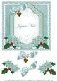 Dteal Poinsettia Joyeux Noel Fancy 7in Decoupage Topper