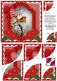 Red Robin Happy Christmas 6in Duo Corner Stacker Card Front