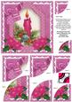 Cerise Candle Christmas 6in Duo Corner Stacker Card Front