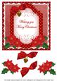 Red Poinsettia Merry Christmas Fancy 7in Topper
