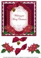 Hot Pink Poinsettia Merry Christmas Fancy 7in Topper