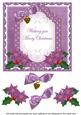 Purple Poinsettia Merry Christmas Fancy 7in Topper