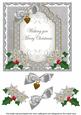 Silver Poinsettia Merry Christmas Fancy 7in Topper