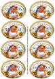 Blue Robin Christmas Oval Fancy Tag Sentiments