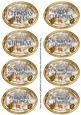 Snow Deer Christmas Oval Fancy Tag Sentiments