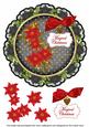 Blk Red Poinsettia Magical 8in Doily Decoupage Topper