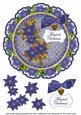 Blue Poinsettia Magical 8in Doily Decoupage Topper