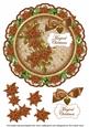 Vintage Tea Poinsettia Magical 8in Doily Decoupage Topper