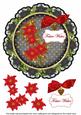 Black Red Poinsettia Festive 8in Doily Decoupage Topper