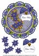 Blue Poinsettia Festive 8in Doily Decoupage Topper