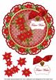 Red Poinsettia Festive 8in Doily Decoupage Topper