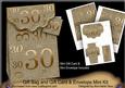 Gold 30 Birthday Gift Bag Mini Kit with Gift Card & Envelope