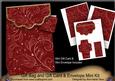 Red Floral Lace Gift Bag Mini Kit & Gift Card & Envelope