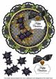 Black Poinsettia Happy Christmas 8in Doily Decoupage Topper