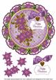 Purple Poin Happy Christmas 8in Doily Decoupage Topper