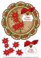 Vtea Red Poin Happy Christmas 8in Doily Decoupage Topper