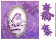 Lilac Robin 8in Swirl Decoupage Topper