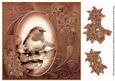 Dusky Pink Robin 8in Swirl Decoupage Topper