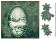 Dusky Teal Snowscene 8in Swirl Decoupage Topper