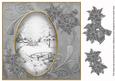 Silver Snowscene 8in Swirl Decoupage Topper