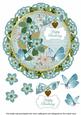 Teal Fmk Happy Birthday 8in Doily Decoupage Topper